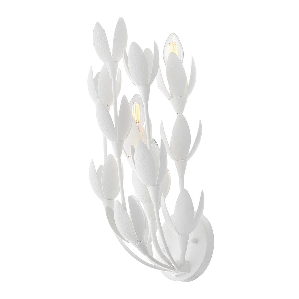 QN-FLORA-3W-WHT Flora 3 Light Wall Light Textured Plaster