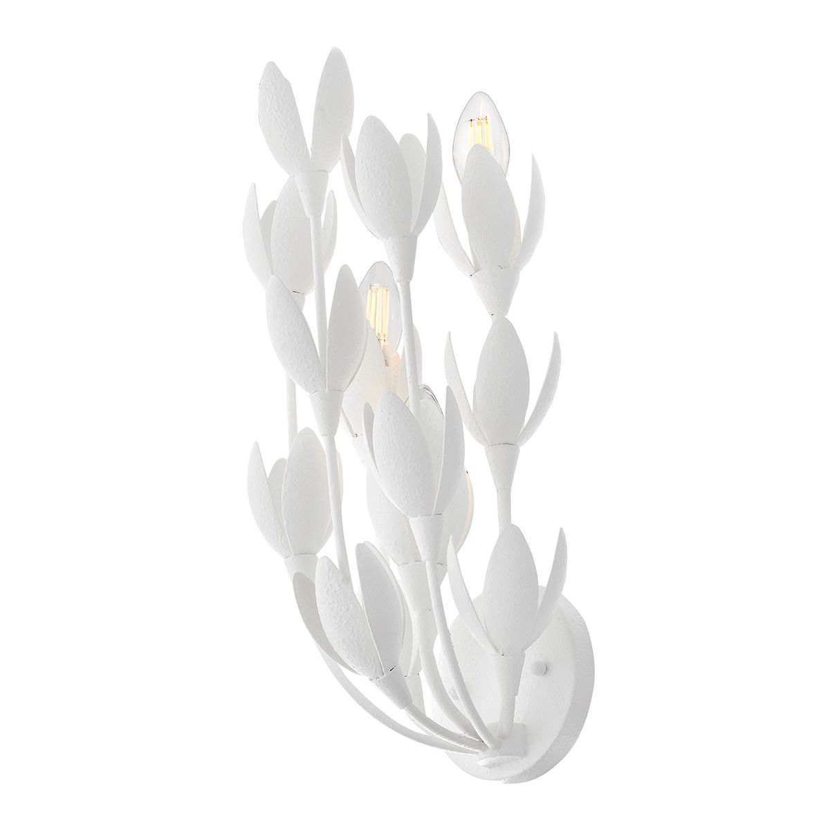 QN-FLORA-3W-WHT Flora 3 Light Wall Light Textured Plaster