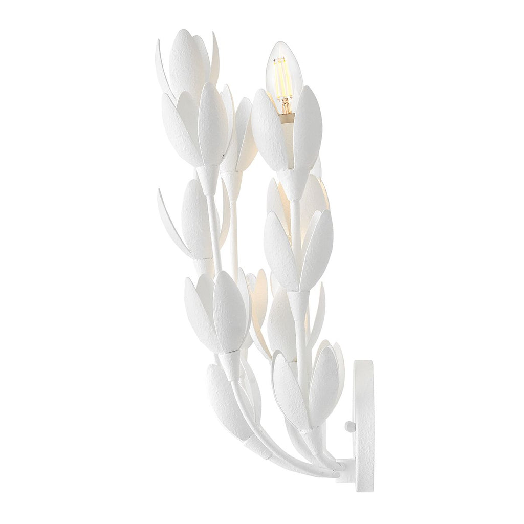 QN-FLORA-3W-WHT Flora 3 Light Wall Light Textured Plaster