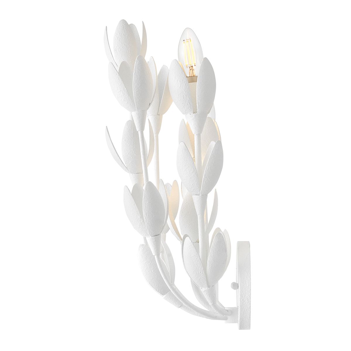 QN-FLORA-3W-WHT Flora 3 Light Wall Light Textured Plaster