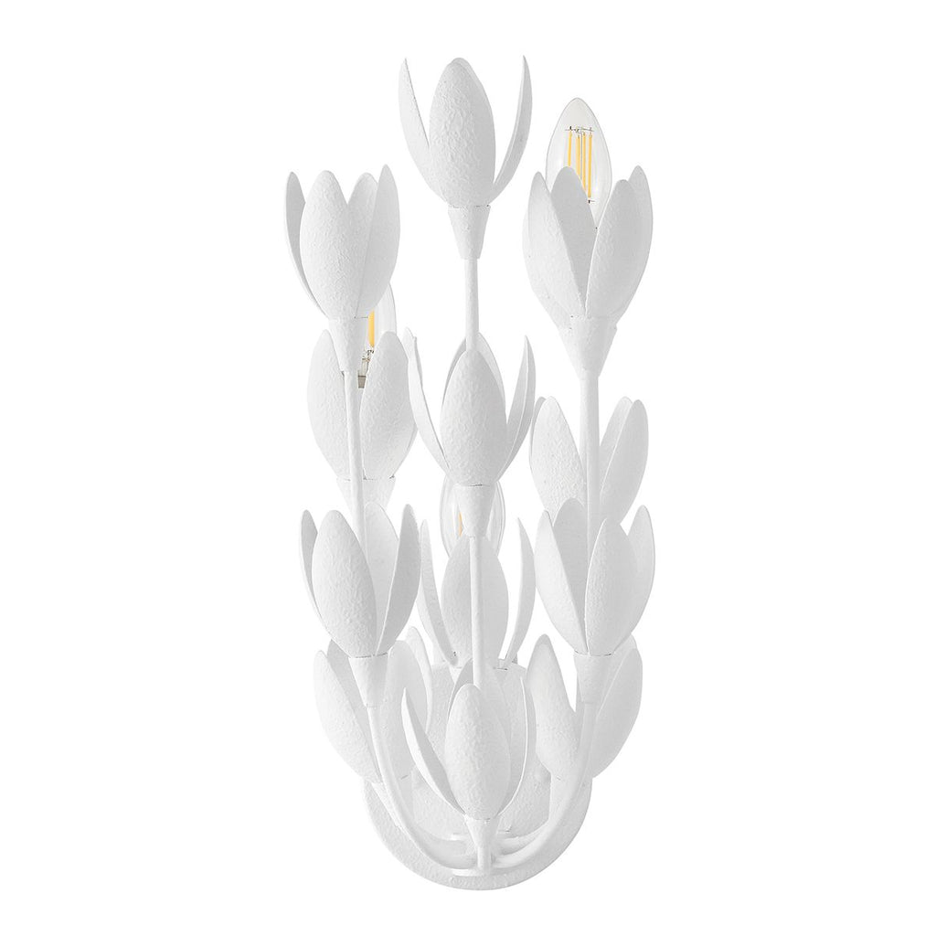 QN-FLORA-3W-WHT Flora 3 Light Wall Light Textured Plaster