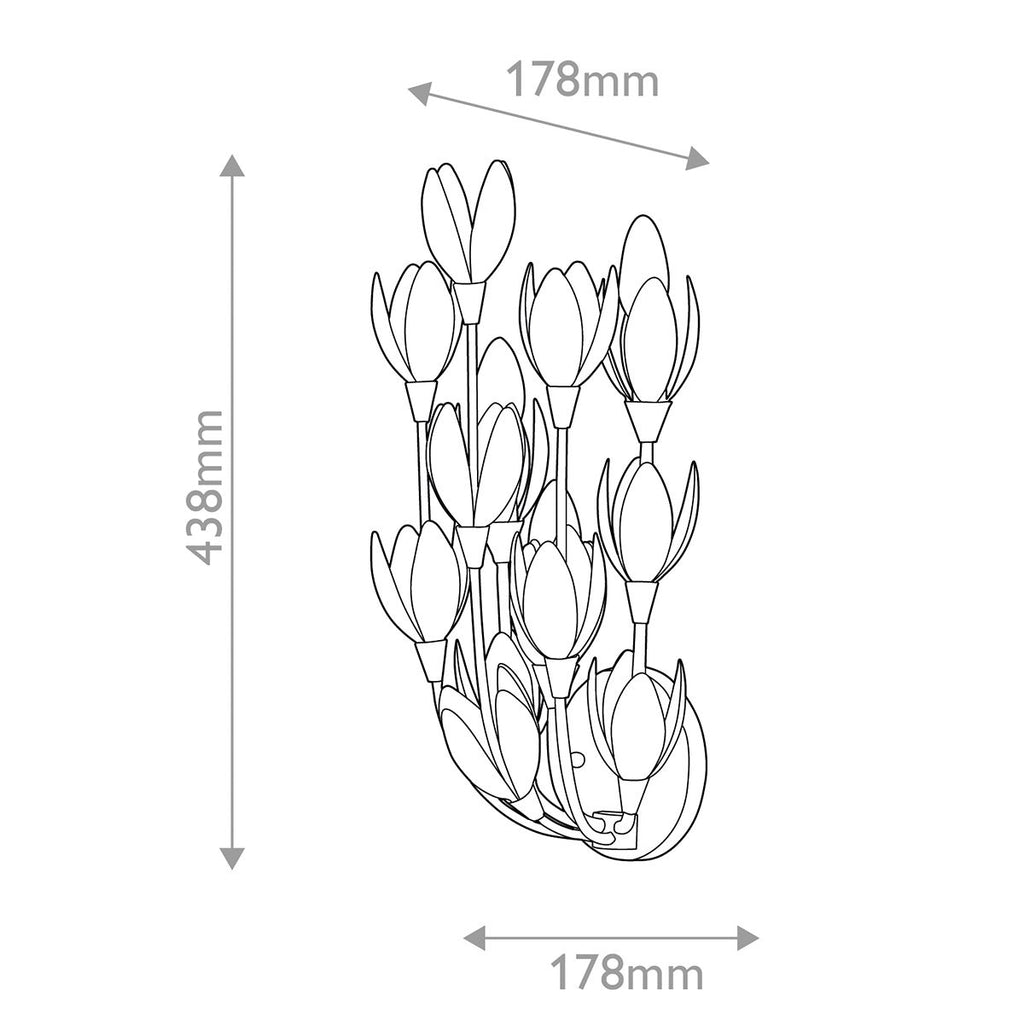 QN-FLORA-3W-WHT Flora 3 Light Wall Light Textured Plaster