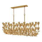 QN-FLORA10-GD Flora 10 Light Linear Chandelier Burnished Gold