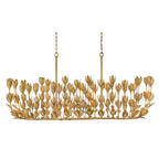 QN-FLORA10-GD Flora 10 Light Linear Chandelier Burnished Gold