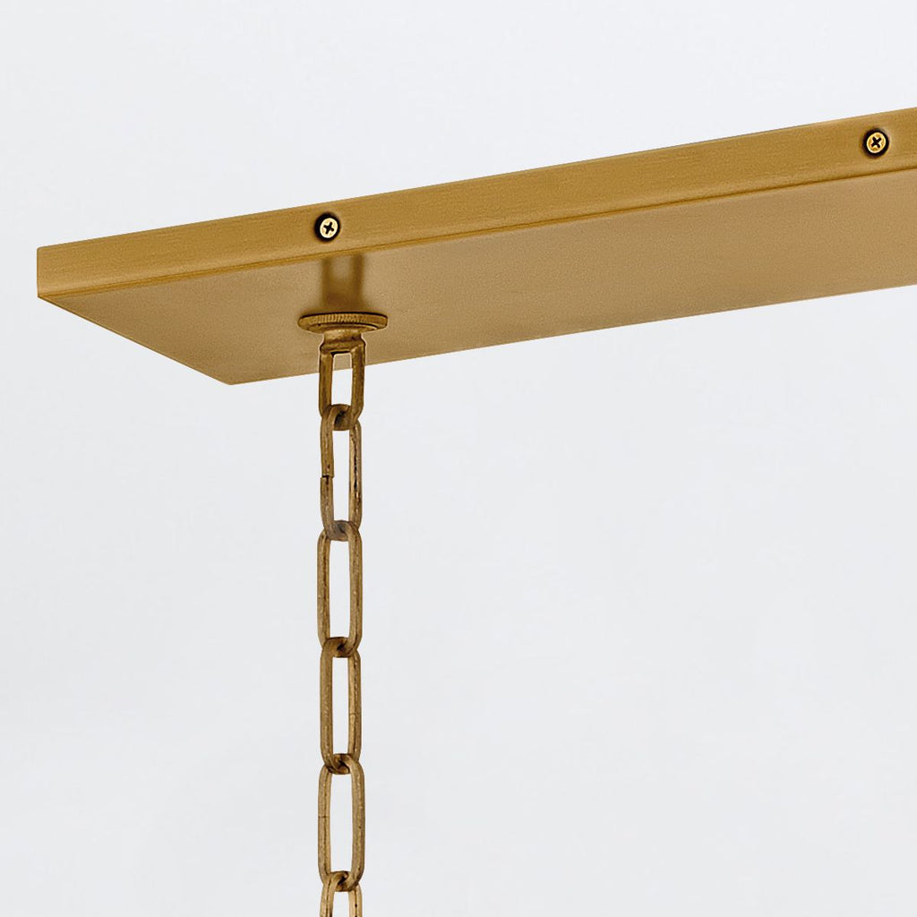 QN-FLORA10-GD Flora 10 Light Linear Chandelier Burnished Gold