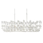 QN-FLORA10-WHT Flora 10 Light Linear Chandelier Textured Plaster