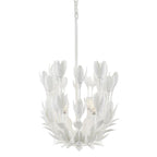 QN-FLORA10-WHT Flora 10 Light Linear Chandelier Textured Plaster