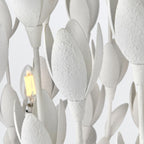 QN-FLORA10-WHT Flora 10 Light Linear Chandelier Textured Plaster