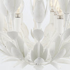 QN-FLORA10-WHT Flora 10 Light Linear Chandelier Textured Plaster