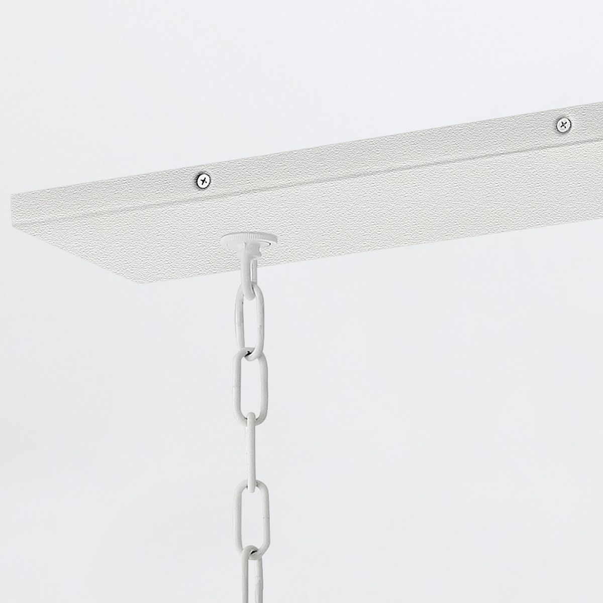 QN-FLORA10-WHT Flora 10 Light Linear Chandelier Textured Plaster