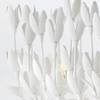 QN-FLORA10-WHT Flora 10 Light Linear Chandelier Textured Plaster