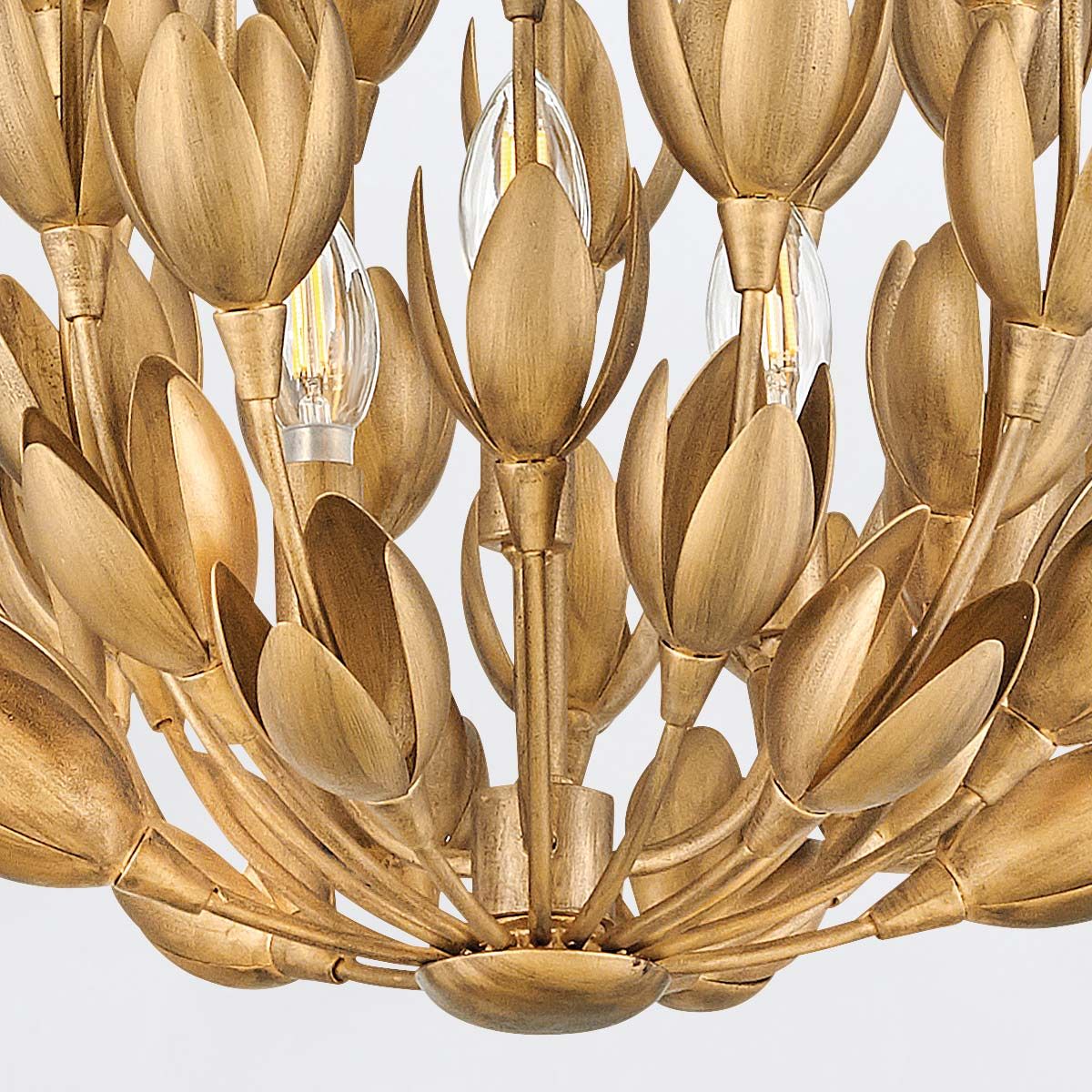 QN-FLORA3-GD Flora 3 Light Duo-Mount Pendant Burnished Gold