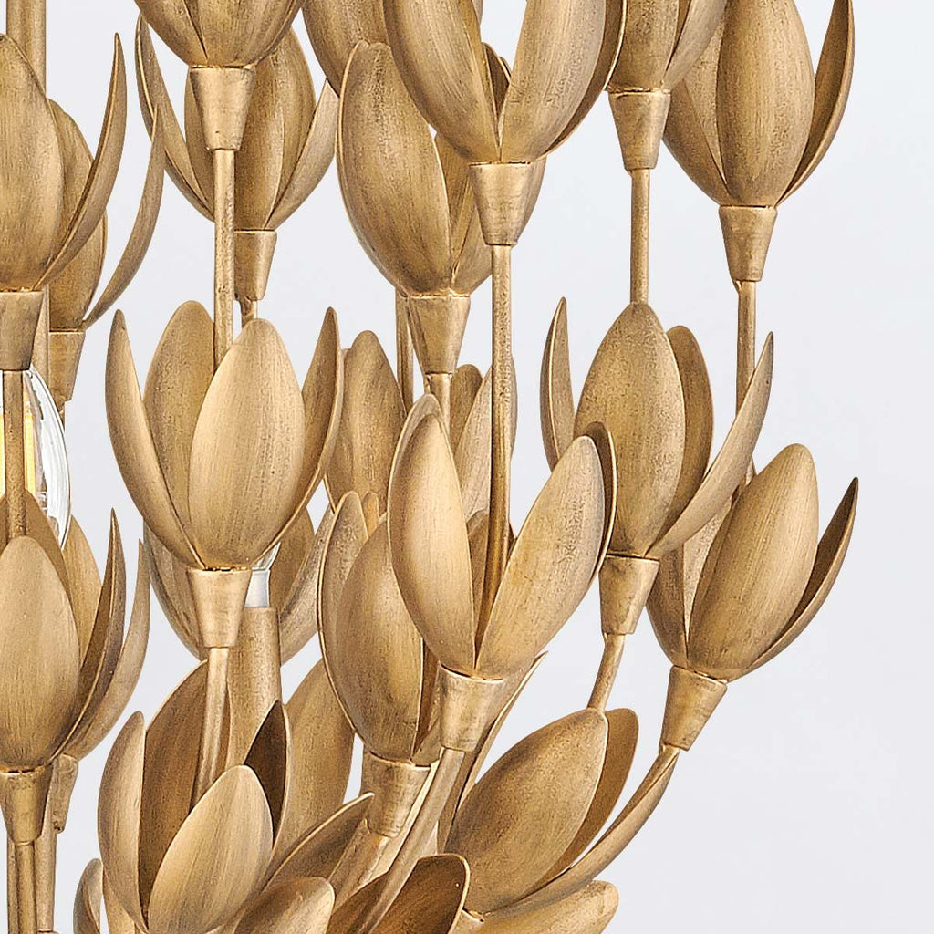 QN-FLORA3-GD Flora 3 Light Duo-Mount Pendant Burnished Gold