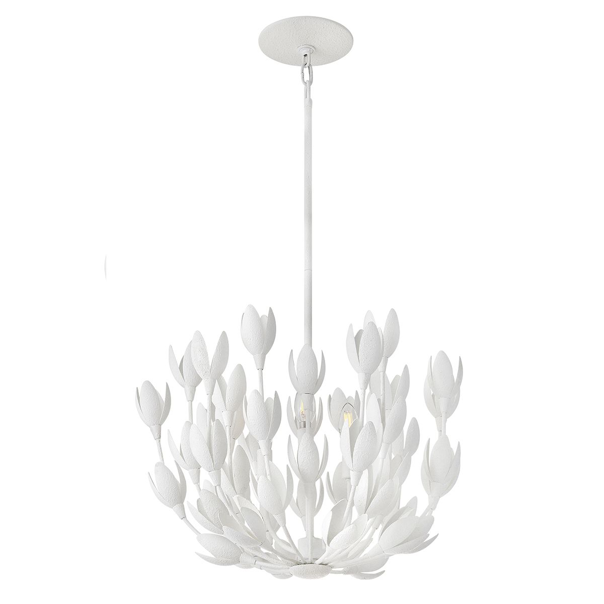 QN-FLORA3-WHT Flora 3 Light Duo-Mount Pendant Textured Plaster
