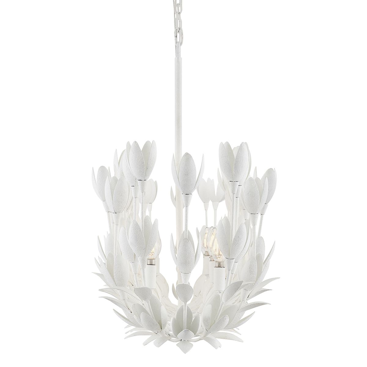QN-FLORA3-WHT Flora 3 Light Duo-Mount Pendant Textured Plaster
