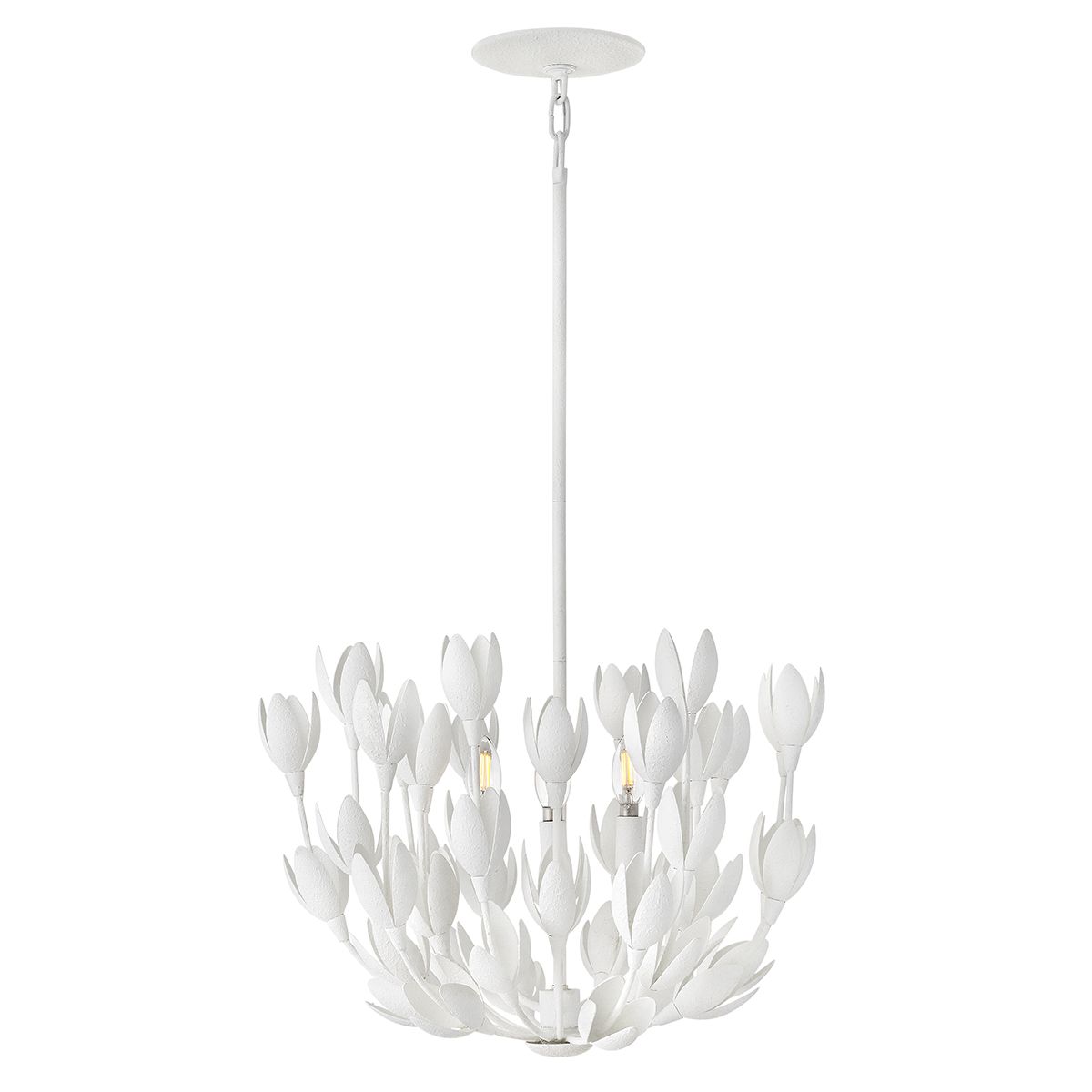 QN-FLORA3-WHT Flora 3 Light Duo-Mount Pendant Textured Plaster