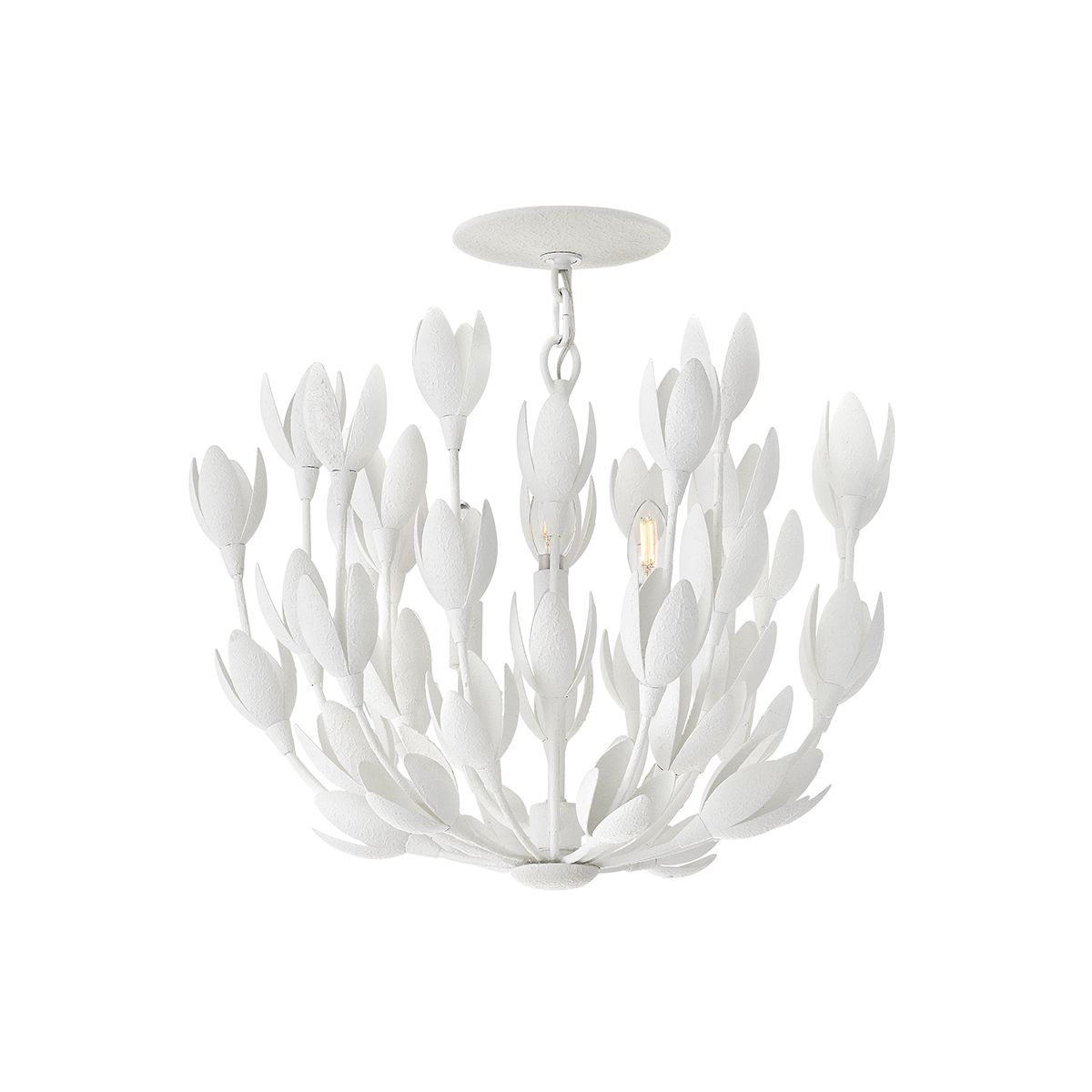 QN-FLORA3-WHT Flora 3 Light Duo-Mount Pendant Textured Plaster