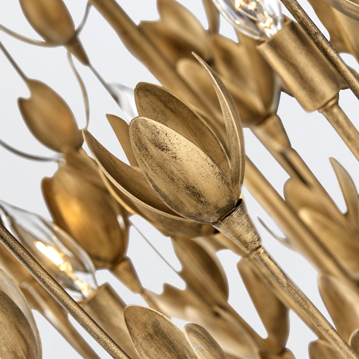 QN-FLORA6-GD Flora 6 Light Chandelier Burnished Gold