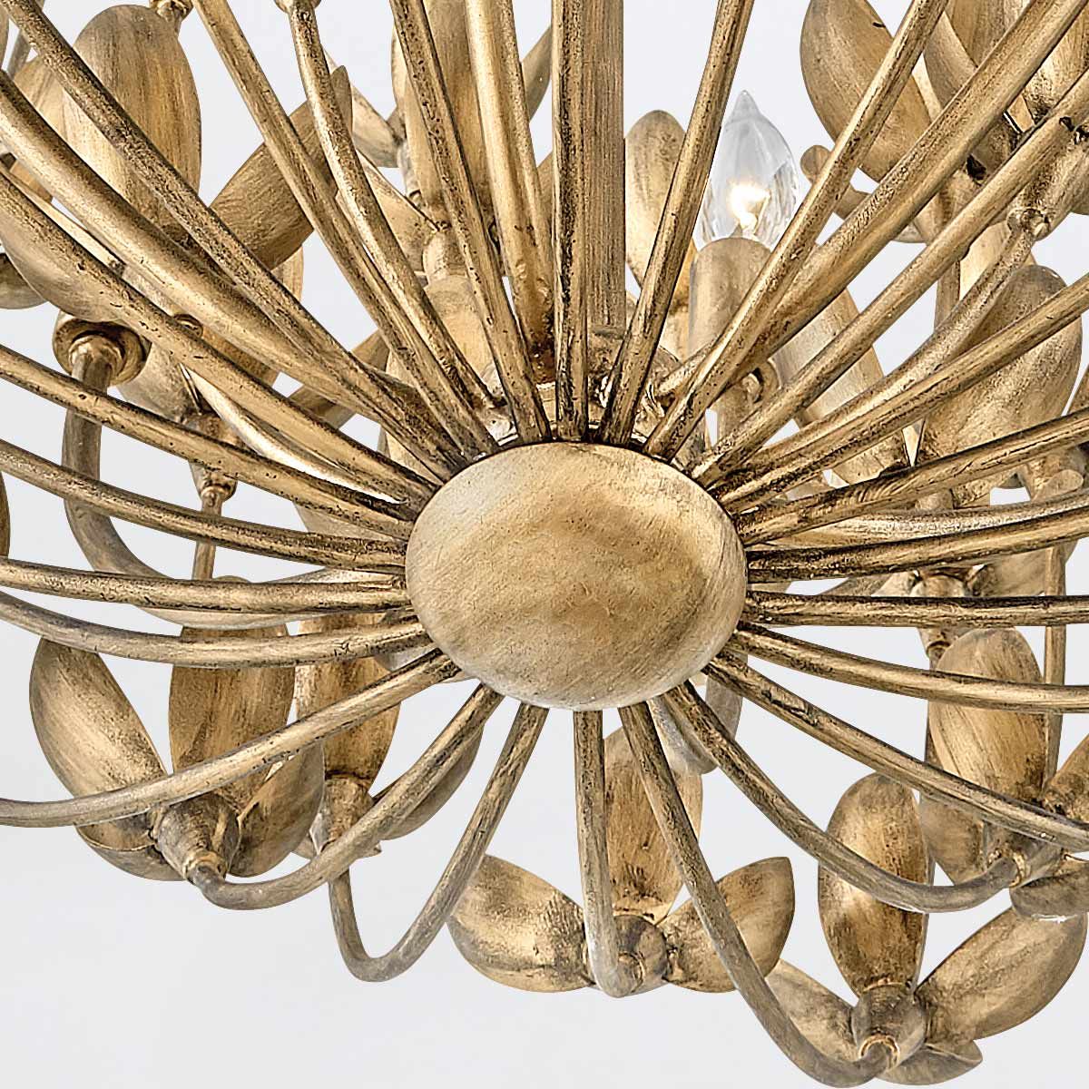 QN-FLORA6-GD Flora 6 Light Chandelier Burnished Gold