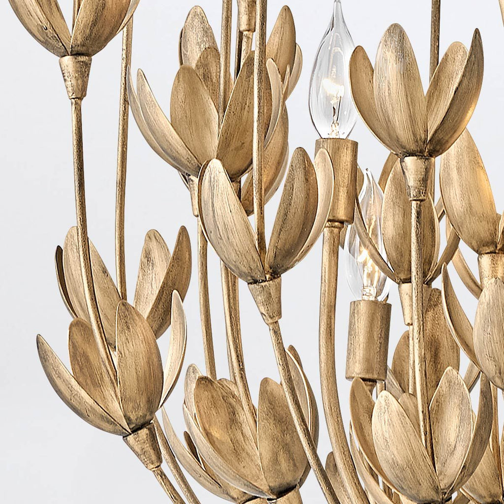 QN-FLORA6-GD Flora 6 Light Chandelier Burnished Gold