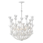 QN-FLORA6-WHT Flora 6 Light Chandelier Textured Plaster
