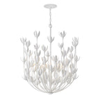 QN-FLORA6-WHT Flora 6 Light Chandelier Textured Plaster