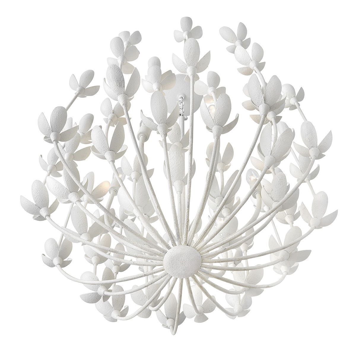 QN-FLORA6-WHT Flora 6 Light Chandelier Textured Plaster