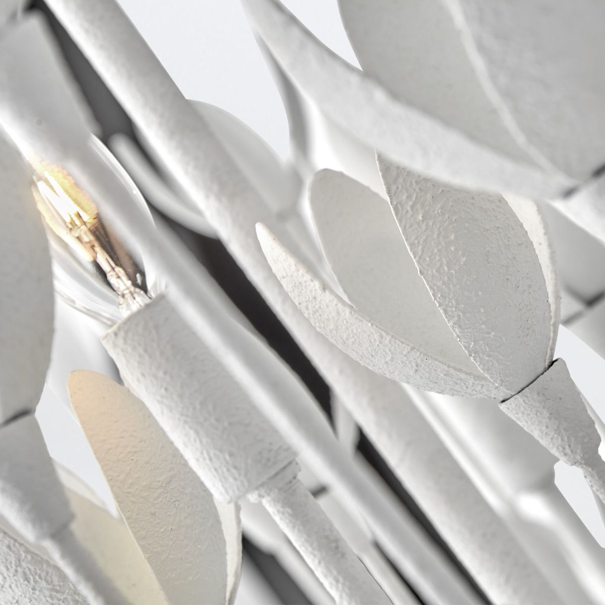 QN-FLORA6-WHT Flora 6 Light Chandelier Textured Plaster