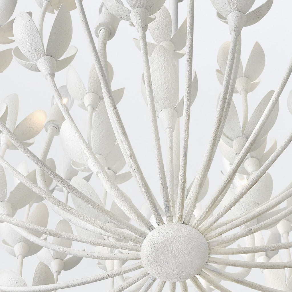 QN-FLORA6-WHT Flora 6 Light Chandelier Textured Plaster