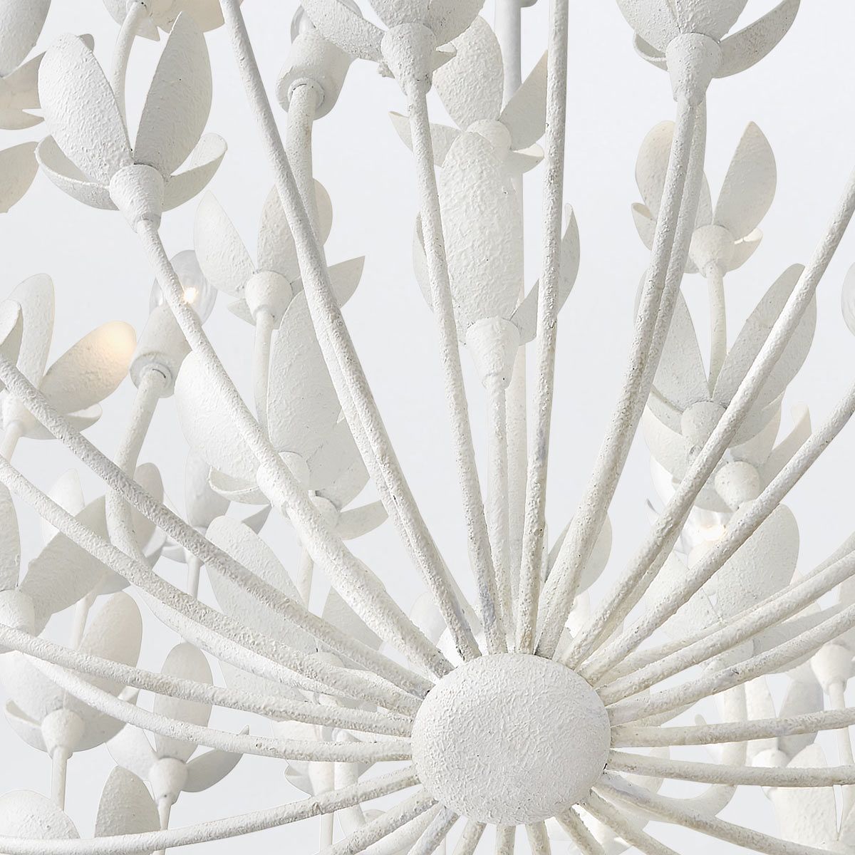 QN-FLORA6-WHT Flora 6 Light Chandelier Textured Plaster