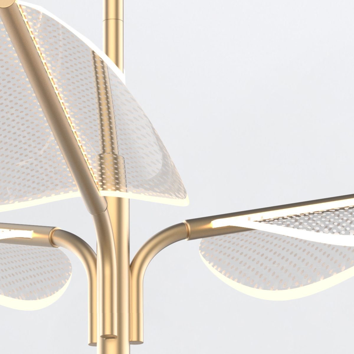 QN-FLORIANA-8P-L-NBR Floriana 8 Leaf LED Chandelier Large Natural Brass