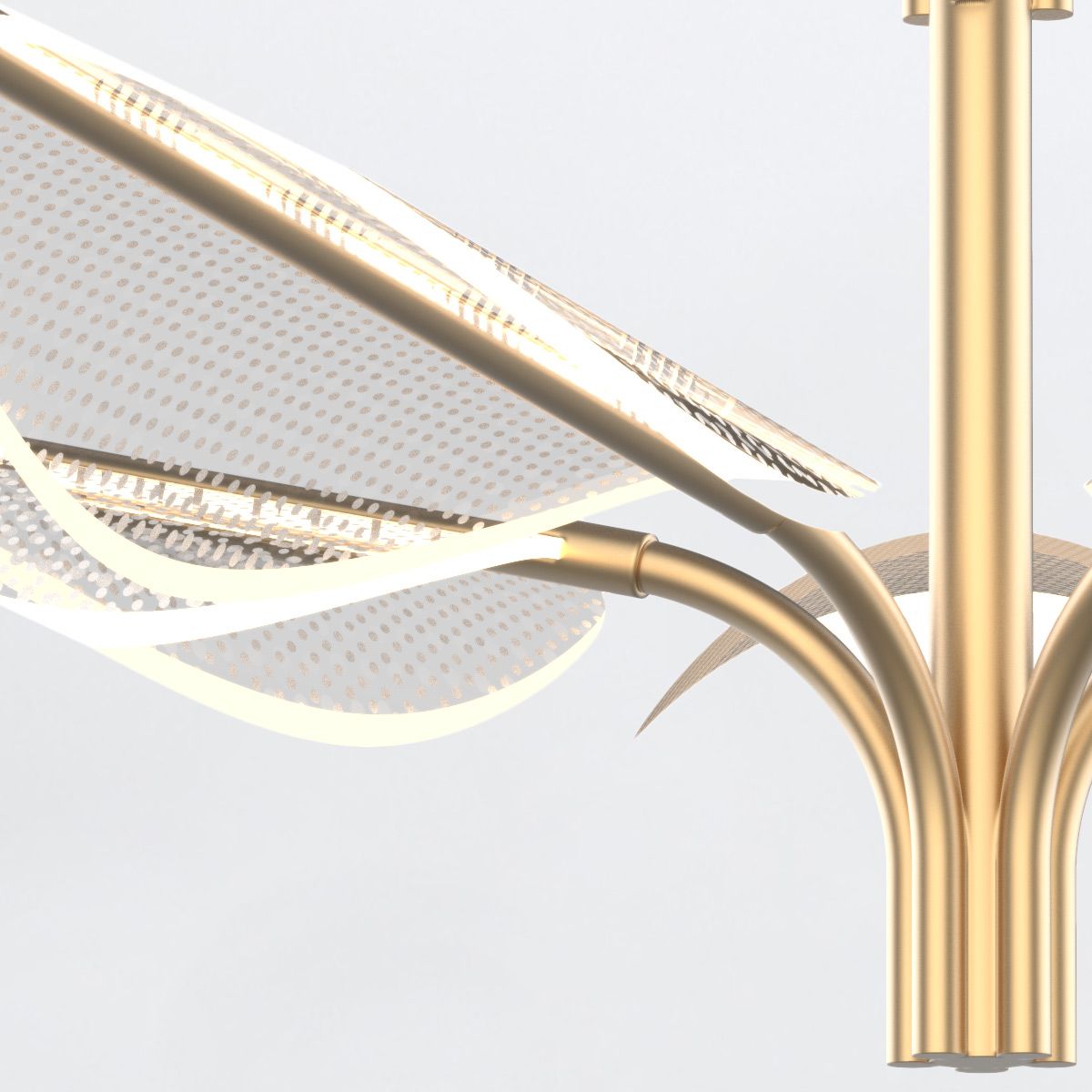 QN-FLORIANA-8P-L-NBR Floriana 8 Leaf LED Chandelier Large Natural Brass