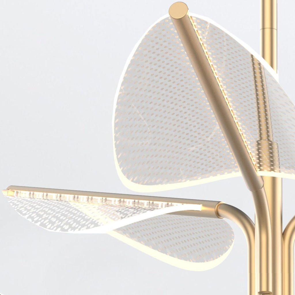QN-FLORIANA-8P-L-NBR Floriana 8 Leaf LED Chandelier Large Natural Brass
