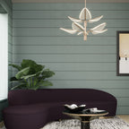 QN-FLORIANA-8P-L-NBR Floriana 8 Leaf LED Chandelier Large Natural Brass