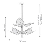 QN-FLORIANA-8P-L-NBR Floriana 8 Leaf LED Chandelier Large Natural Brass