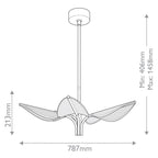 QN-FLORIANA-P-S-NBR Floriana 5 Leaf LED Chandelier Small Natural Brass