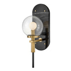 QN-GILDA-WB1-BK Gilda Bathroom 1 Light Wall Light Black with Heritage Brass accents