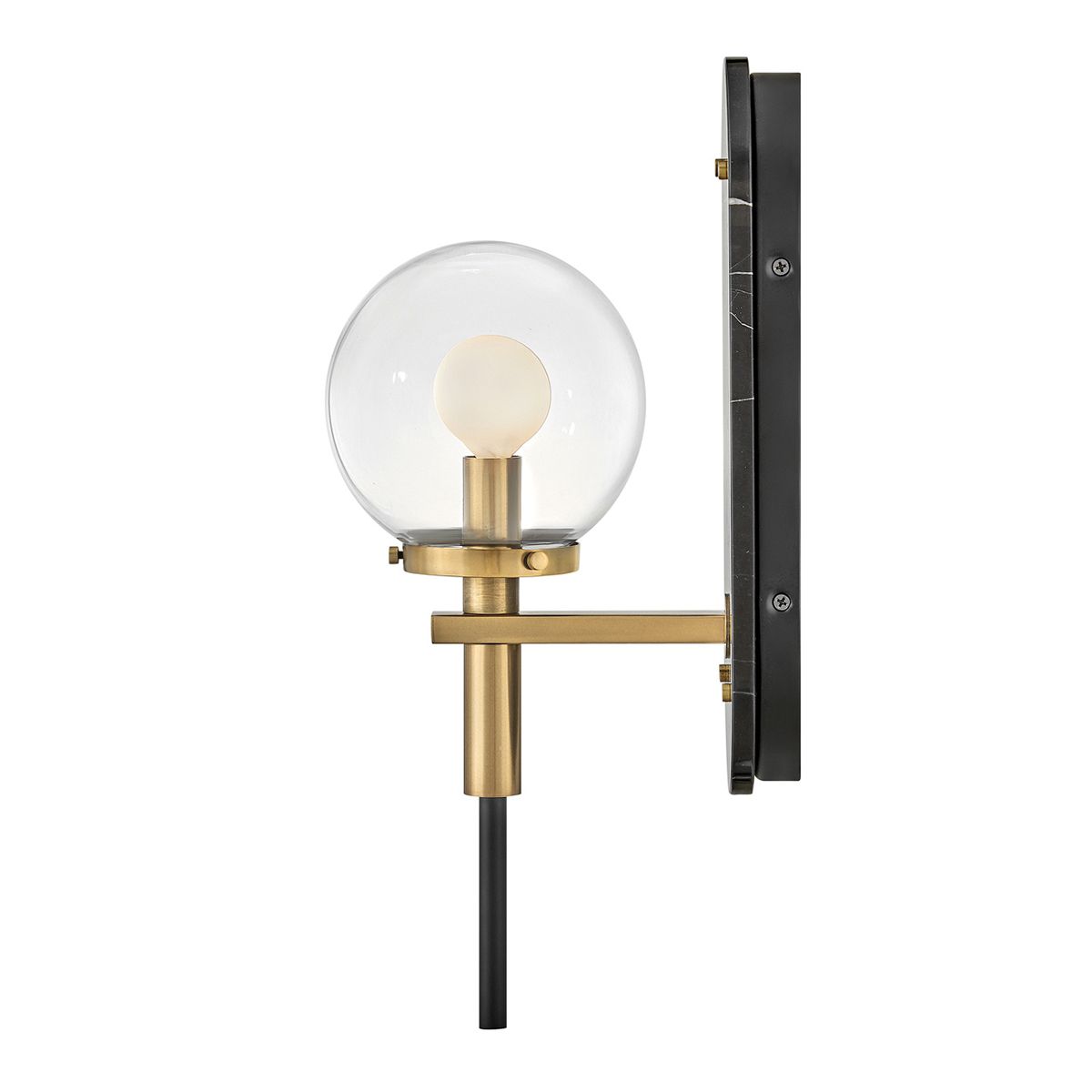 QN-GILDA-WB1-BK Gilda Bathroom 1 Light Wall Light Black with Heritage Brass accents