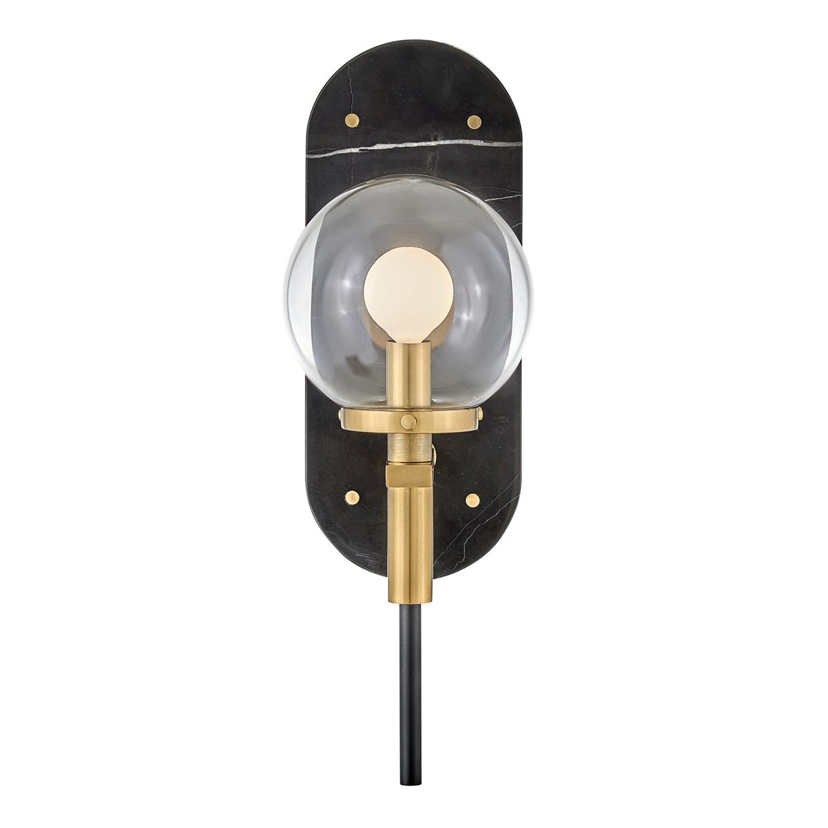 QN-GILDA-WB1-BK Gilda Bathroom 1 Light Wall Light Black with Heritage Brass accents