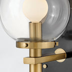QN-GILDA-WB1-BK Gilda Bathroom 1 Light Wall Light Black with Heritage Brass accents