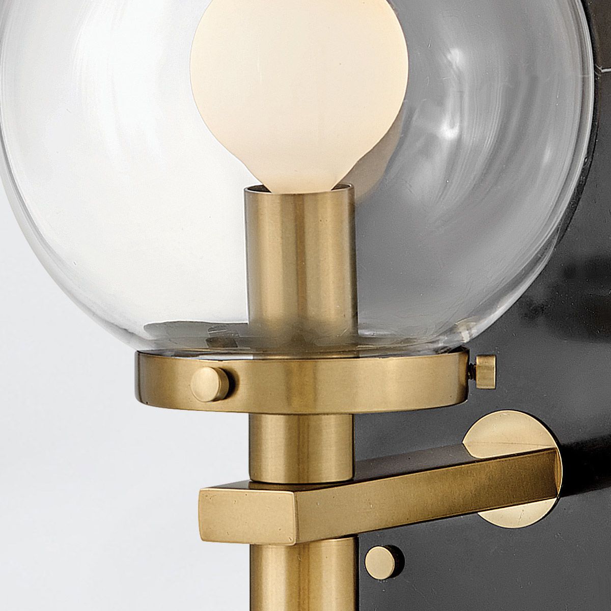QN-GILDA-WB1-BK Gilda Bathroom 1 Light Wall Light Black with Heritage Brass accents