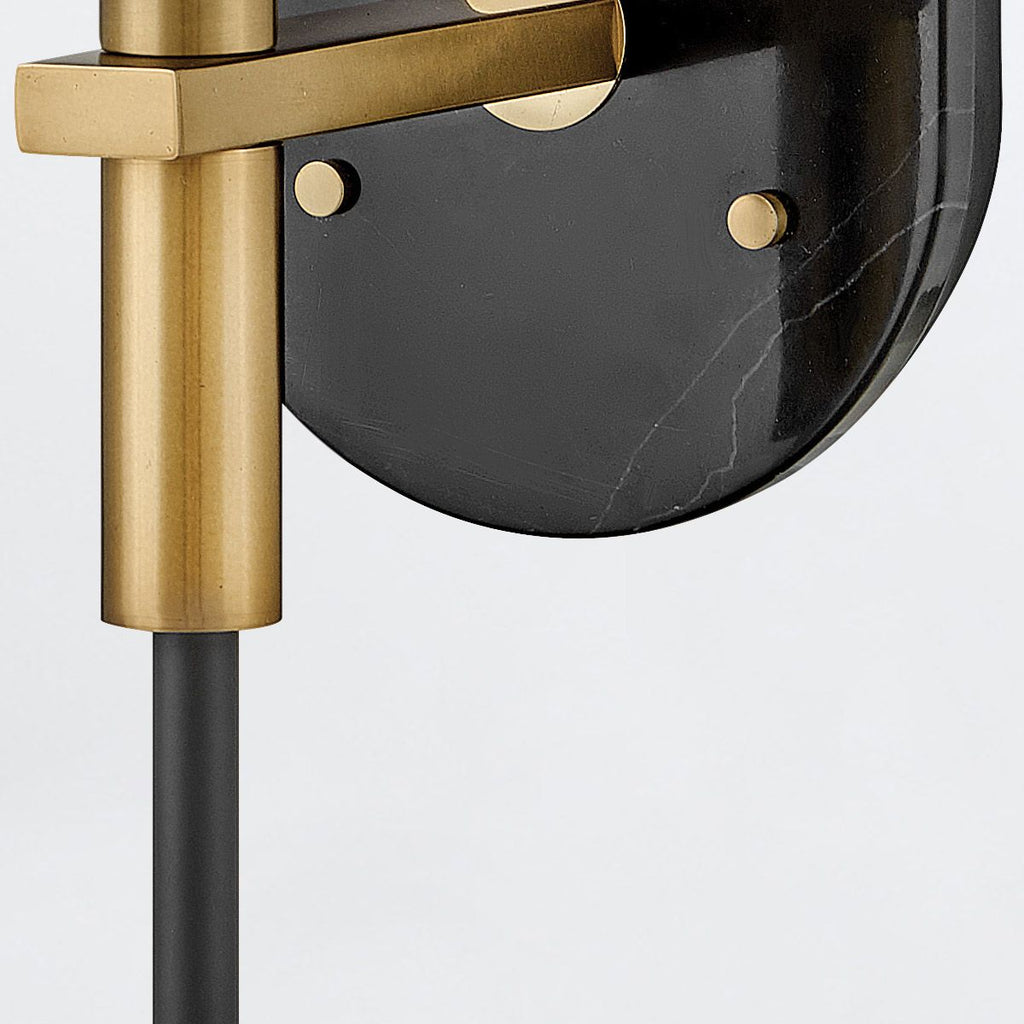 QN-GILDA-WB1-BK Gilda Bathroom 1 Light Wall Light Black with Heritage Brass accents