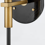 QN-GILDA-WB1-BK Gilda Bathroom 1 Light Wall Light Black with Heritage Brass accents