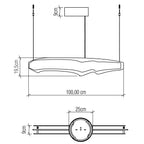 QN-HORIZON-LED-LP-100-TEAK Horizon LED Linear Pendant Teak