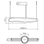 QN-HORIZON-LED-LP-140-TEAK Horizon LED Linear Pendant Teak