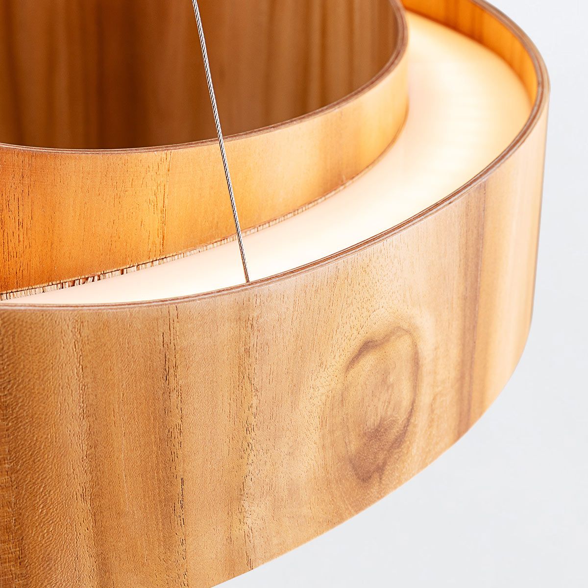 QN-HORIZON-RING-LED-60-TEAK Horizon LED Large Ring Pendant Teak