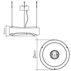 QN-HORIZON-RING-LED-80-TEAK Horizon LED Medium Ring Pendant Teak