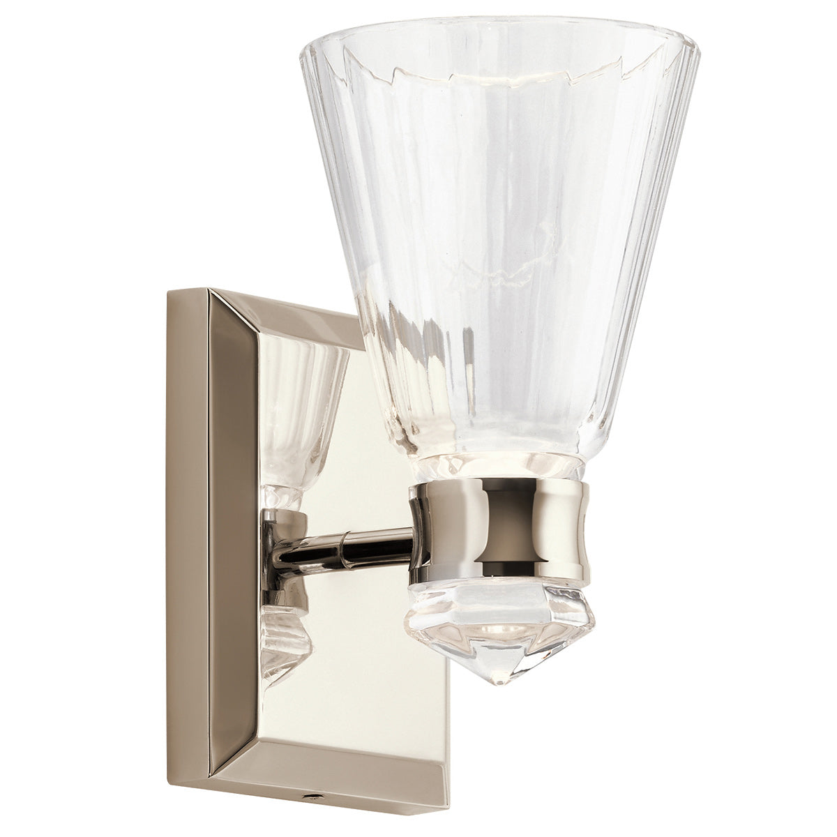 QN-KAYVA1-PN Kayva LED 1 Arm Dual-lit  Bathroom Wall Light  Polished Nickel