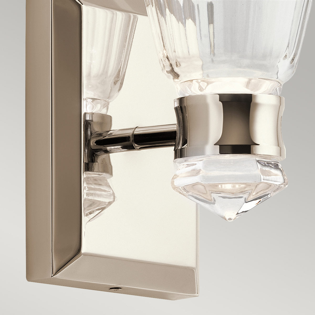 QN-KAYVA1-PN Kayva LED 1 Arm Dual-lit  Bathroom Wall Light  Polished Nickel