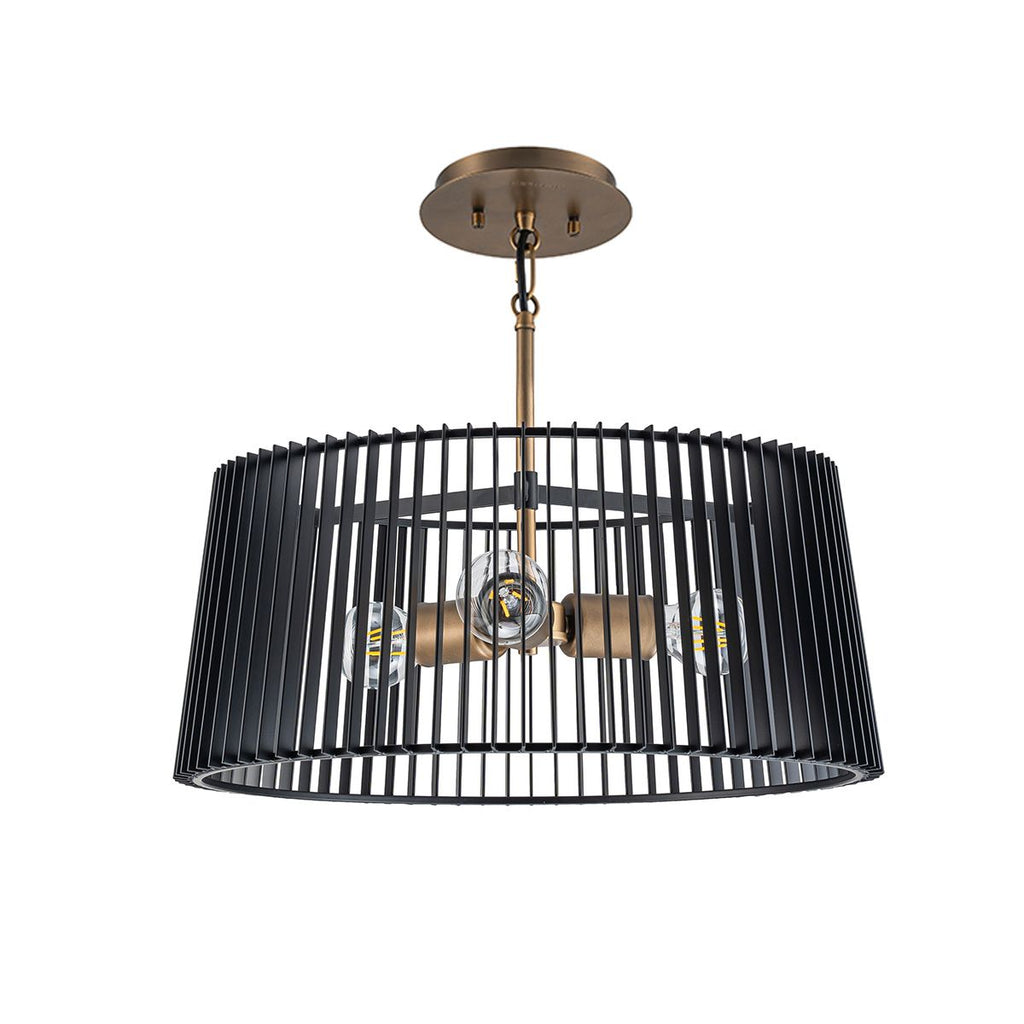 QN-LINARA-3P-BK Linara 3 Light Pendant Black / Natural Brass